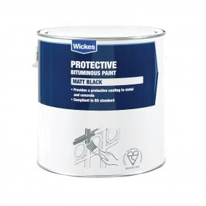 image of Wickes Metal and Concrete Bitumen Paint - Black 2.5L