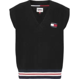 Image of Tommy Jeans Tommy Wool Sweater Vest Mens - Black