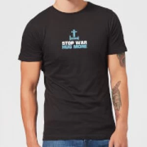 image of Plain Lazy Stop War Hug More Mens T-Shirt - Black