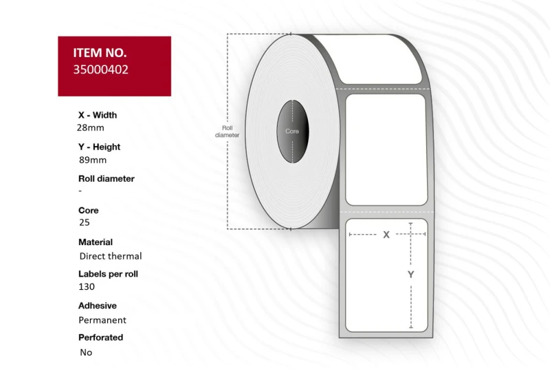 Image of Capture 35000402 printer label White