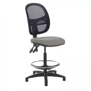 image of Jota mesh back draughtsmans chair with no arms - Slip Grey