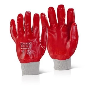 Click2000 PVC Fully Coated Knitwrist 10 Gloves Red Ref PVCFCKWR10 Pack