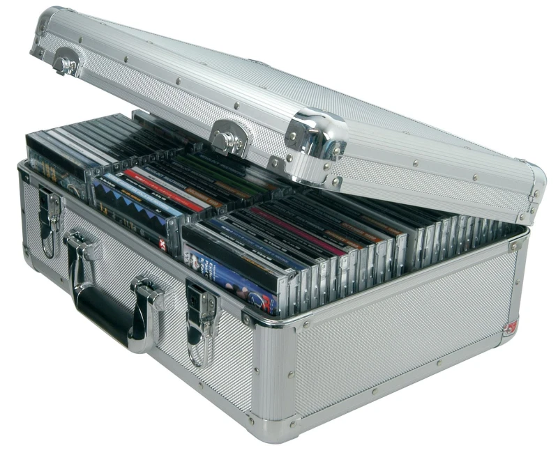 Image of Citronic Citronic Aluminium Metal CD Storage Box Flight Carry Case - Holds 80 - Secure Lock 2 Keys CDA:80