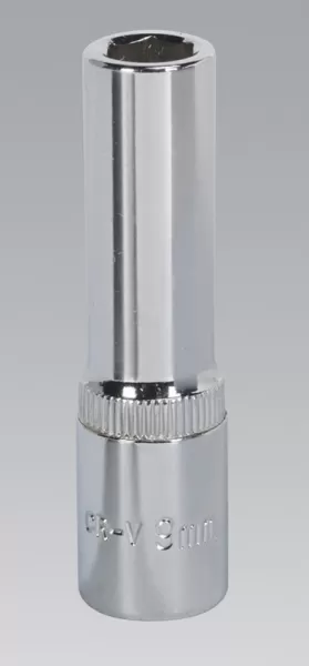 Image of Genuine SEALEY SP3809D WallDrive® Socket 9mm Deep 3/8Sq Drive Fully Polished