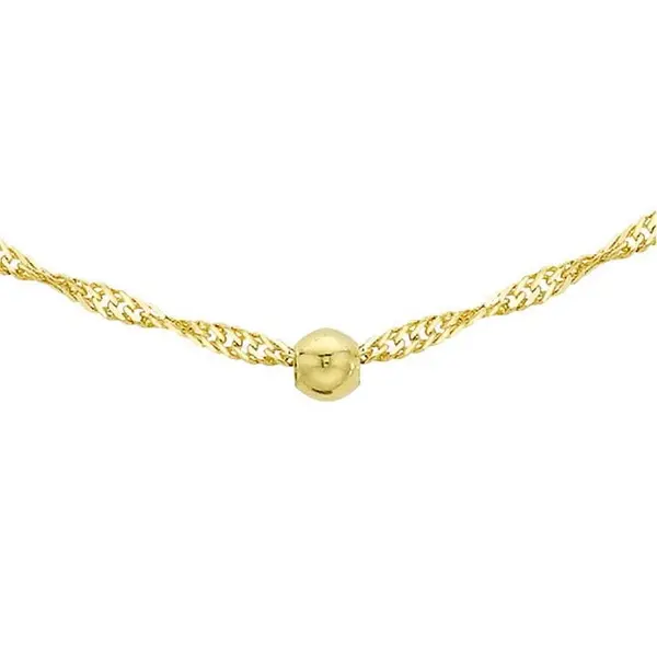 Image of Be You 9ct Gold Ball & Twist Curb Chain Chain Necklaces 18" Gold 85887610000