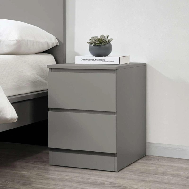 Image of Birlea Oslo Grey 2 Drawer Bedside Table