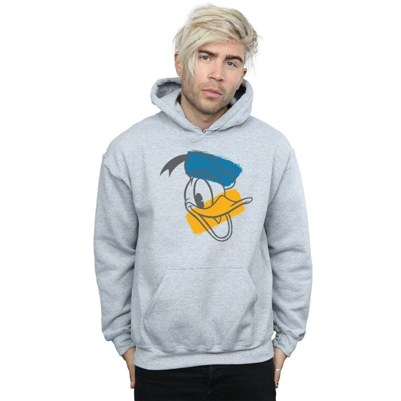 Image of Disney Men Donald Duck Head Hoodie in Grey Size: large Grey L Male 5057245613996