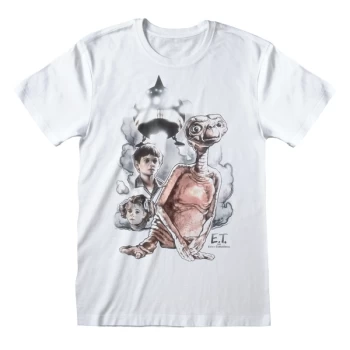 image of ET - Vintage Characters Unisex Small T-Shirt - White