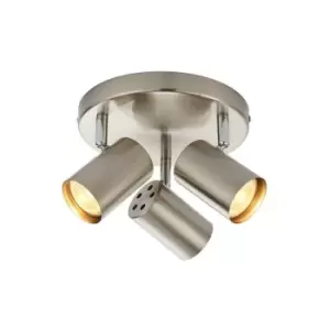 Image of Netlighting Arezzo 3 Light Spotlight Satin Chrome Effect, Chrome Plate, GU10