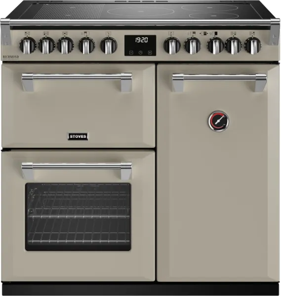 image of Stoves Richmond Deluxe ST DX RICH D900Ei RTY PMU Electric Range Cooker with Induction Hob - Porcini Mushroom - A/A Rated