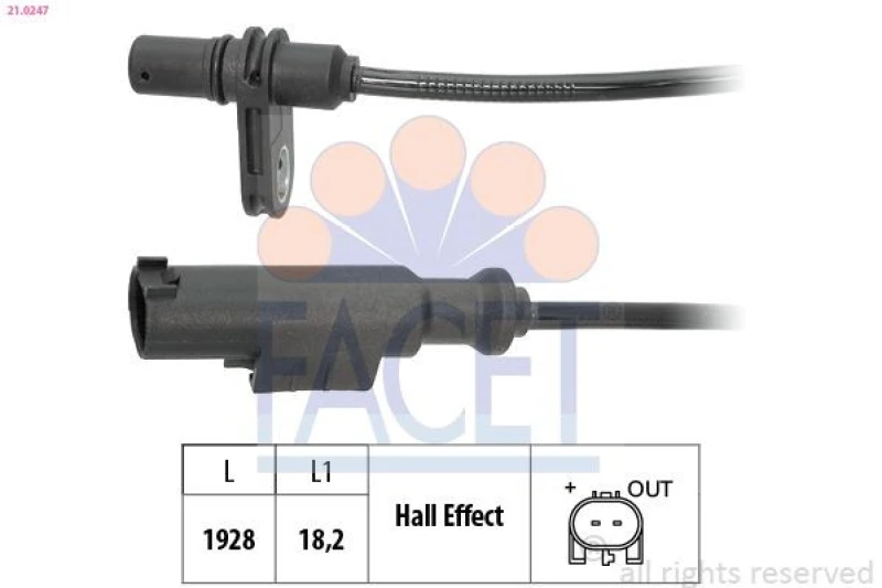 Image of FACET ABS sensor FACET 21.0247