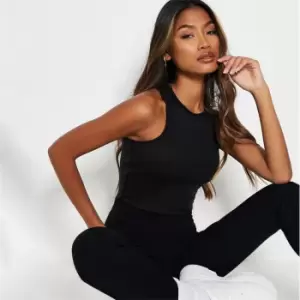 Image of I Saw It First Rib Racer Neck Bodysuit - Black