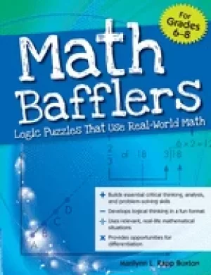 Image of math bafflers logic puzzles that use real world math grades 6 8