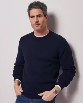 Image of Cotton Traders Mens Lambswool-Rich Jumper in Blue