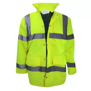 Image of Yoko Mens Hi-Vis Contractor Jacket (2XL) (Hi-Vis Yellow)