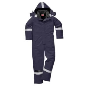 Image of Biz Flame Mens Flame Resistant Antistatic Winter Overall Navy Blue Large 32"