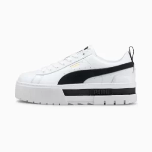 Image of PUMA Mayze Womens Sneakers, White/Black Size 6 Shoes