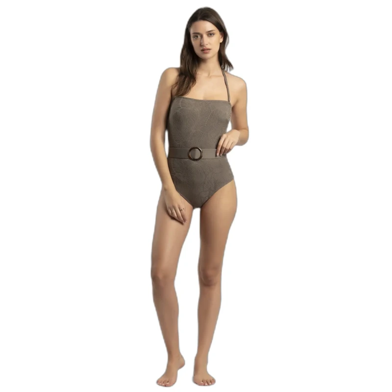 Image of Bandeau swimsuit For Her Admas Fresh Leaves Gris Female 46