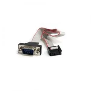 Image of StarTech.com 16" 9 Pin Serial Male to 10 Pin Motherboard Header Panel Mount Cable
