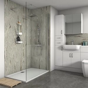 Image of Splashwall Matt Shabby wood Shower Panel (H)2420mm (W)600mm (T)11mm