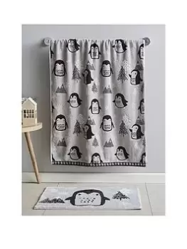 image of Catherine Lansfield Cosy Penguin Hand Towel