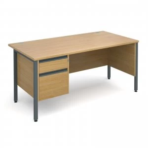 Image of Maestro 25 GL Straight Desk With 2 Drawer Pedestal 1600mm - Graphite H