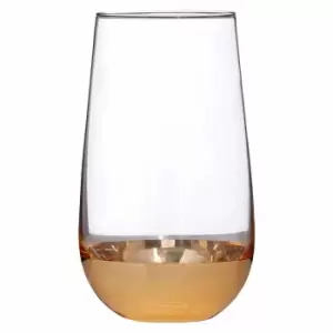 image of Premier Housewares Set of 4 High Ball Glasses - Clear Glass/Gold