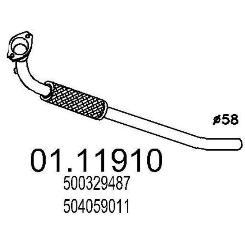 Image of MTS 01.11910 Exhaust Pipe Front, Length: 950mm Exhaust Pipe (17)