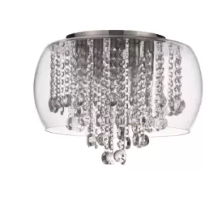 image of Spa Pro Nore Encased Flush Light Crystal Glass and Chrome