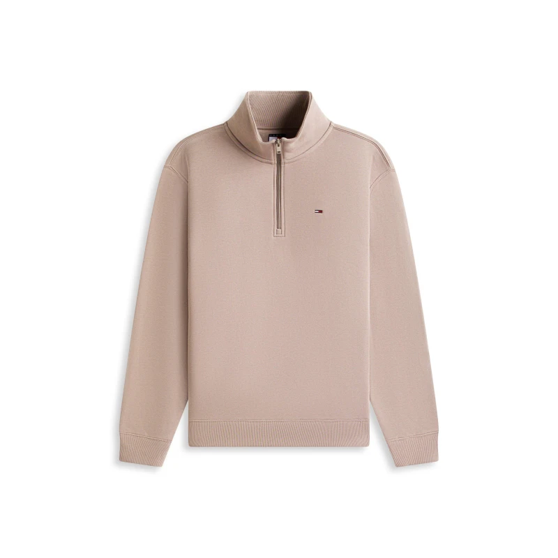 Image of Tommy Jeans TJ Fleece 1/4Zip Sn63 Ivy Mink male S