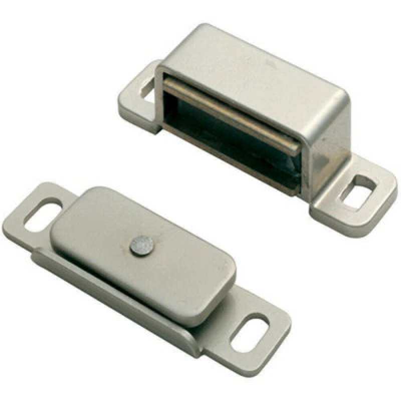Image of Loops Magnetic Cupboard Door Catch 37mm Fixing Centres 6kg Pull Nickel Plated Metallics unisex