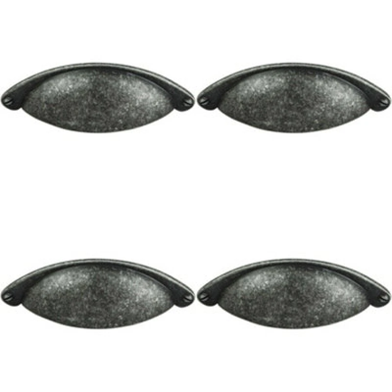 Image of Loops 4x Traditional Cup Pull Handle 104 x 26mm 64mm Fixing Centres Pewter Multi unisex