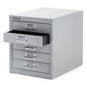 Image of Bisley 5-Drawer Desktop Filing Cabinet - Silver