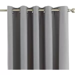 Image of Riva Home Eclipse Blackout Eyelet Curtains (46 x 54" (117 x 137cm)) (Silver) - Silver