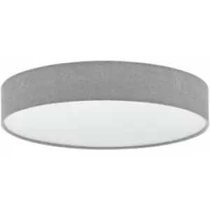 image of Loops - Flush Ceiling Light Colour White Shade Grey White Fabric Linen Plastic LED 40W