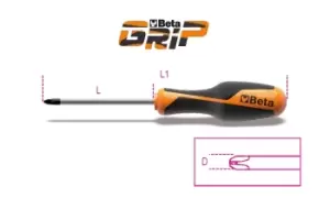 image of Beta Tools 1262 Beta GRIP Non-Slip Phillips Head Screwdriver PH0 x 100mm