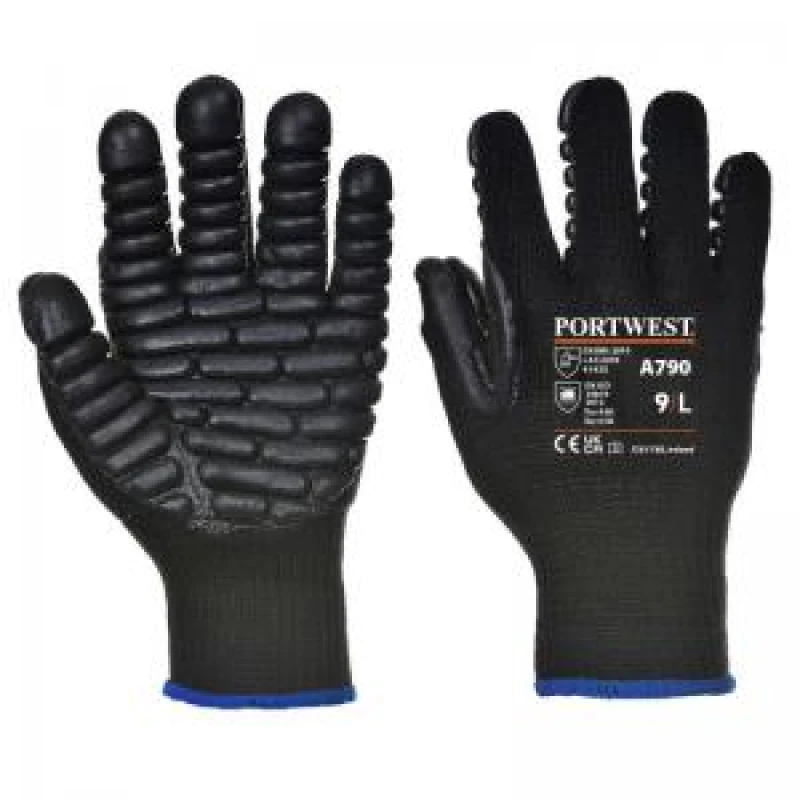 Image of Portwest Anti Vibration Gloves A790BKRXXL Colour: Black