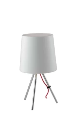 image of MARLEY Table Lamp with Round Tapered Shade White, Aluminum Lampshade 25x43.5cm