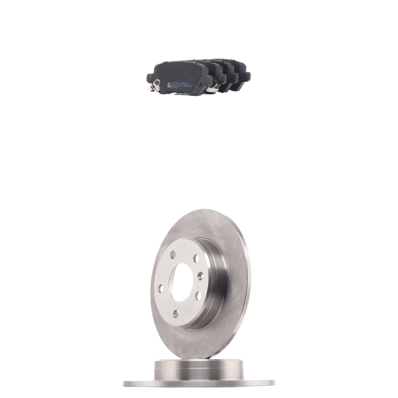 Image of RIDEX 3405B2475 Brake disc and pads set Rear Axle, Brake Disc Type: Solid, with acoustic wear warning Brake Set,disc brakes (3405)