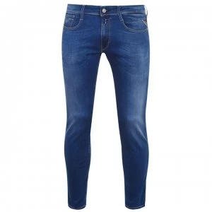 Image of Replay Anbass Slim Jeans Mens - Mid Blue