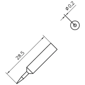 Image of Weller Xnt 1S Tip, Round, Slim, 0.2Mm