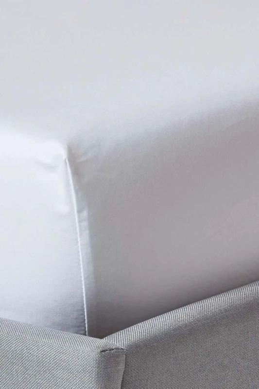 Image of Homescapes White Egyptian Cotton Fitted Sheet 1000 Tc, Double