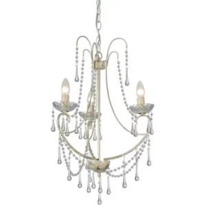 image of Romance 3 Light Multi Arm Chandeliers Cream