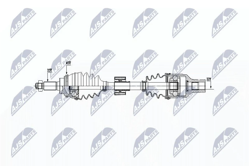 Image of NTY NPW-SU-027 Drive shaft Front Axle Right Drive Shaft (13)