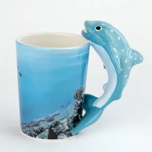 Image of Whale Shark Shaped Handle Ceramic Mug