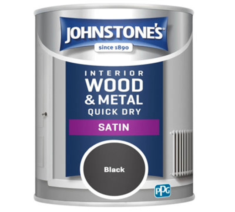 Image of (Black) Johnstones One Coat Quick Dry Satin Paint - Colours