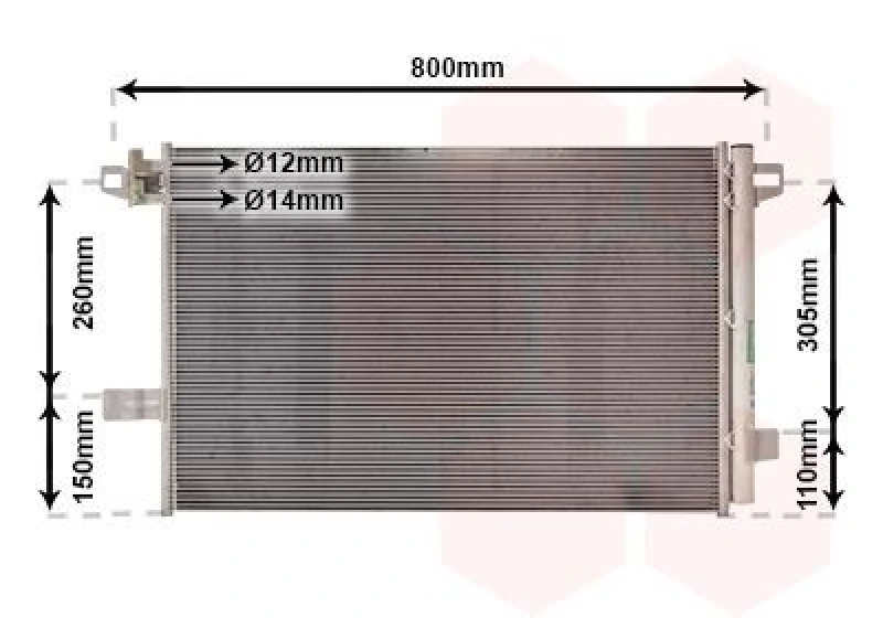 Image of VAN WEZEL Air conditioning condenser VAN WEZEL 58015704