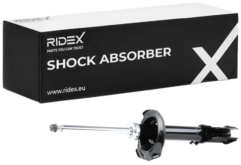 Image of RIDEX 854S0983 Shock absorber Rear Axle Right, Gas Pressure, Twin-Tube, Suspension Strut, Bottom Clamp Shock Absorber (854)