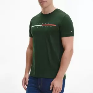 Image of Tommy Hilfiger Mens Split Logo T-Shirt - National Forest - L