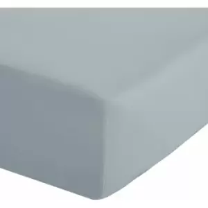 Image of Catherine Lansfield Easy Iron Percale Extra Deep Fitted Sheet, Duck Egg, Double